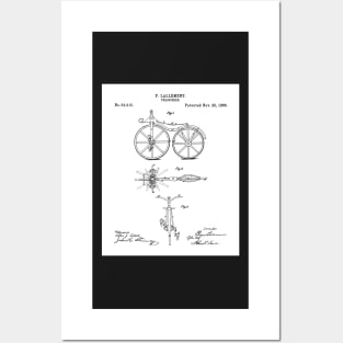 Bicycle Patent - Cycling Cyclist Bike Riding Fan Art - White Posters and Art